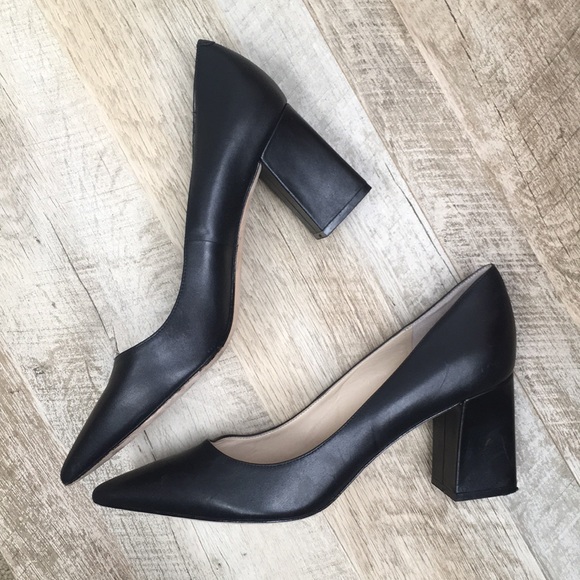 zala block heel pointy toe pump